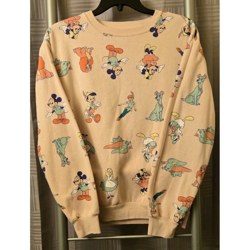 Disney 100 Womens Juniors SWEATSHIRT, XS 1 Pink, Donald Duck, Dumbo, Peter Pan